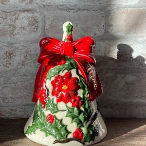 Bell 70s Christmas Seasons Greetings Large Bell Decoration Handpainted Retro.